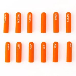 RadioMaster Labelled Silicon Switch Cover Set for RC 762m Remote Codes Compatible with TX16S TX12 Long 12pcs Orange
