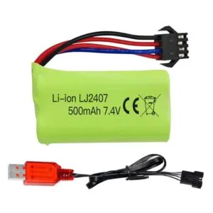 Sea Vixen RC Plane 7.4V 500mAh SM 4P Plug Charging Battery with USB Cable for Enhanced Flight Performance