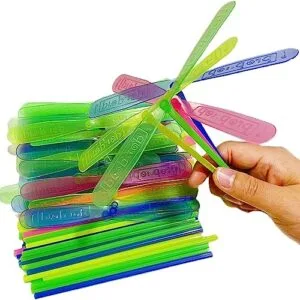 LCPQMZGH 36 Pieces Dragonfly RC Helicopter Spinner Outdoor Flying Plastic Toy Random Color Hand Rub Propeller