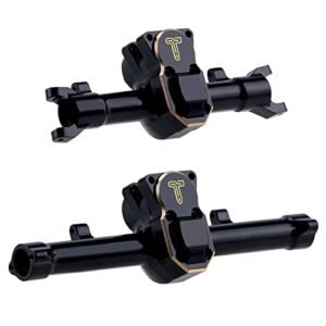 TCRC Full Brass Front Rear Axle Housing with Diff Covers Set Compatible with Vetterra C10 RC Truck Axial SCX24 Deadbolt 90081 1 24 Scale RC Crawler Upgrade Parts