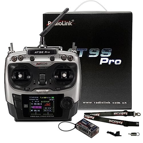 HTLNUZD Radiolink AT9S Pro 2.4G Radio Controller for 1/3 RC Truck with R9DS Receiver 10/12 Channels DSSS FHSS Communication
