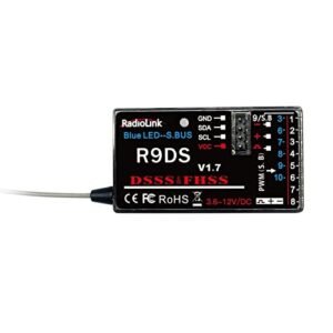 HTLNUZD Radiolink AT9S Pro 2.4G Radio Controller Transmitter with R9DS Receiver for 1/36 RC Truck Drone Car Boat 10/12 Channels DSSS FHSS Communication