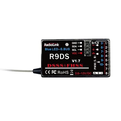 HTLNUZD Radiolink AT9S Pro 2.4G Radio Controller Transmitter with R9DS Receiver for 1/36 RC Truck Drone Car Boat 10/12 Channels DSSS FHSS Communication