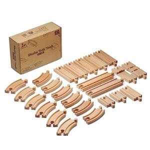 Playmobil RC Train Set Premium Wooden Track Expansion 24pcs Compatible with All Major Brands