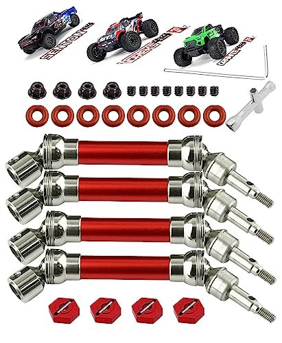 RCMYou Drive Shaft CVD Axles Upgrades Parts for 1/10 Arrma Senton Granite 3s Blx Mega550 Vortek 3s Blx 4Pcs Front Rear Driveshafts Part ARAC4041 Red More Power fs 56 rc parts list