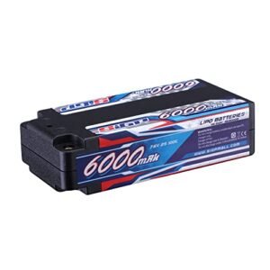 SIGP 2S 7.6V 6000mAh 100C Lipo Battery Hard Case with 4mm Bullet Connector for RC Wrecker Tow Truck and Other RC Vehicles