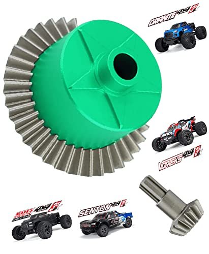 Rcarmumb Steel 37T Main Gear Differential Case Input Gear 13T Upgrades Part for RC Volvo Rock Truck and 1/10 Arrma Granite Senton Vorteks Big Rock 3S BLX Models