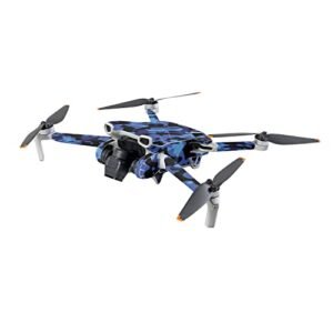 MightySkins Skin Compatible with DJI Mini 3 - Blue Modern Camo | Protective, Durable, and Unique Vinyl Decal wrap Cover | Easy to Apply | Made in The USA