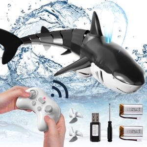 Bennol Light RC Shark Toy 2.4Ghz Remote Control High Simulation Electric Shark with Spray Water Function for Kids