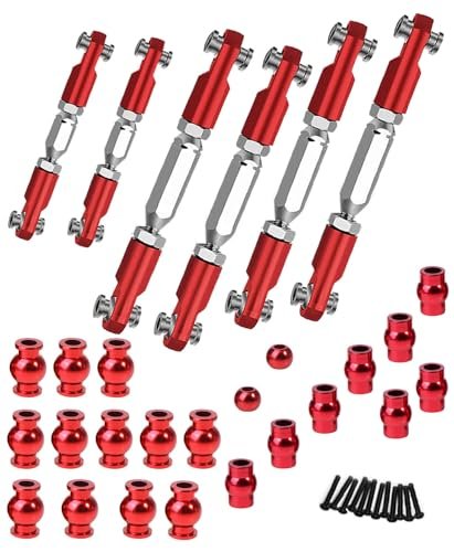 hopsupRC Aluminum Adjustable Turnbuckles Camber Links Toe Link Alloy Suspension Link Pivot Ball Shock Pivot Ball Set for RC Helicopter Ball Links