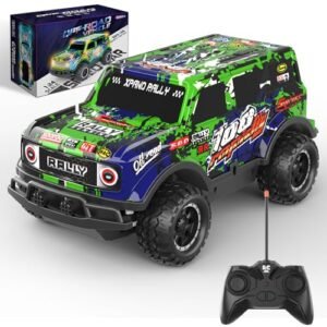Remo Hobby RC Cars 1/24 Scale Light Up Racing Car with LED Lights Remote Control Toy for Kids