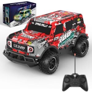 Wind Hobby RC Cars 1/24 Scale Remote Control Car with LED Lights for Kids Durable ABS Plastic Toy for Boys Girls Ages 3 4 5 6 7 8