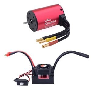 KingVal Replacement 3660 4200KV Waterproof Brushless Motor Shaft 3.175mm with 80A Brushless ESC for RC Allen 1/10 RC Car