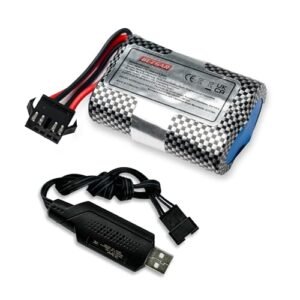 BEZGAR 7.4V 1200mAh Li ion Battery Pack for TX123 RC Boat Chainsaw Engine