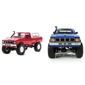 YIKESHU WPL C24 RC Rock Crawler 4x4 RC Truck Off Road 1:16 Scale, Remote Control Truck 2.4Ghz RTR RC Crawler Racing Climber Vehicles All Terrain Car (Blue and Red)