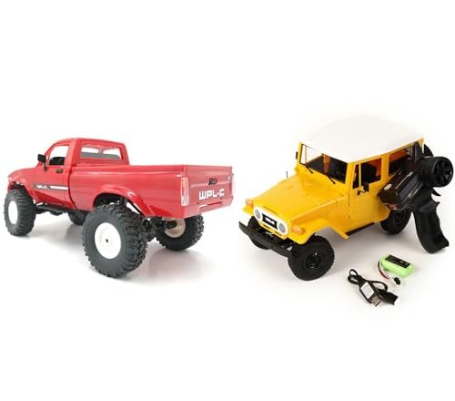 YIKESHU WPL C24+C34 RC Crawler & Trucks 1/16 2.4Ghz 4x4 Off-Road Semi Trucks & Rock Crawler All Terrain Car