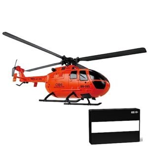 KKXX Remote Control Helicopter 2.4G 4CH Single Rotor RC BO105 Armed Helicopter Model Toy with USB Charger Ideal for RC Plane Across Atlantic Enthusiasts Orange