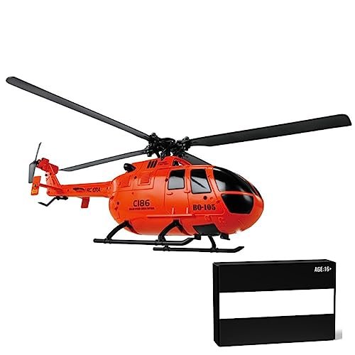 KKXX Remote Control Helicopter 2.4G 4CH Single Rotor RC BO105 Armed Helicopter Model Toy with USB Charger Ideal for RC Plane Across Atlantic Enthusiasts Orange