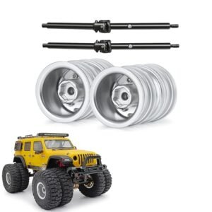 RCHUBAM RC Motorcycle Rims Front Wheel Set with CVD Drive Shaft for 1/24 Axial SCX24 Models