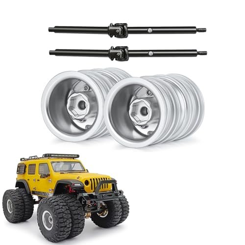 RCHUBAM RC Motorcycle Rims Front Wheel Set with CVD Drive Shaft for 1/24 Axial SCX24 Models