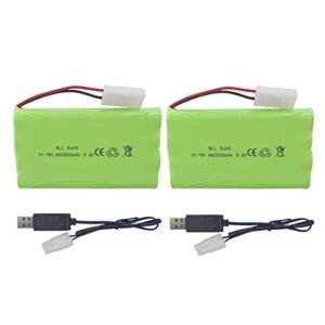 Sea Jump 2PCS 9.6V 2800mAh AA Rechargeable Battery with Tamiya Plug for RC Engineering Consultancy Projects