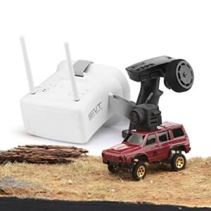 MINGCHUAN SNT DIATONE Y60 1 64 Mini RC Car 2.4G 4WD Metal Off Road Vehicle with LED Headlight and FPV Kit Red