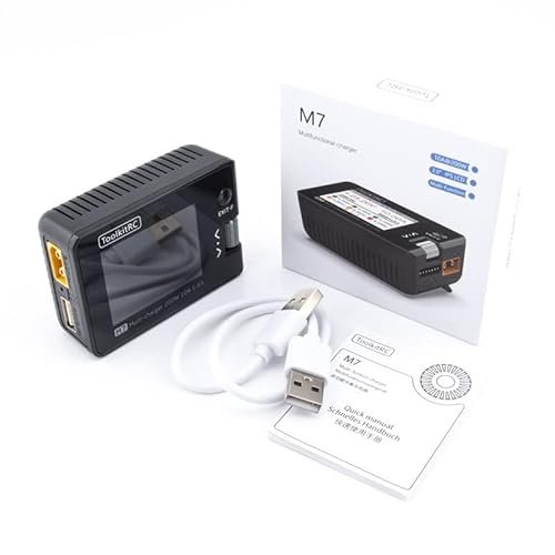 ToolkitRC M7 200W 10A DC Balance Charger Discharger for 1 6S Lipo Battery with Voltage Servo Checker ESC Receiver Signal Tester Perfect for Coats RC 10A Tire Changer
