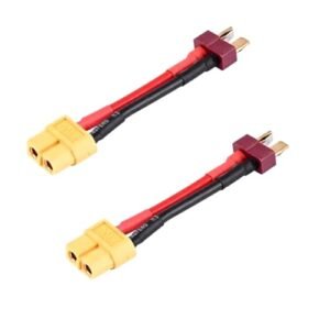 Hengfuntong Elec Ultra Deans T Plug Male Charging Cable Leads 14awg 20cm with XT60 Female for RC Battery Chargers 2pcs