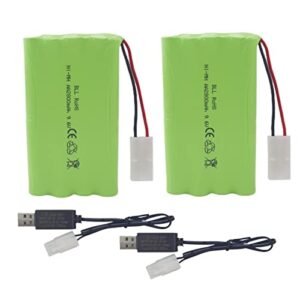 Fytoo 2PCS 9.6V 2800mah AA Rechargeable Batteries with Tamiya Plug for RC Congel Boats Cicero NY and Other Remote Control Vehicles