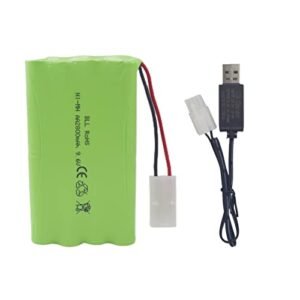 Fytoo 9.6V 2800mah AA Rechargeable Batteries with Tamiya Plug for RC Trucks Going Through Mud and Other RC Vehicles