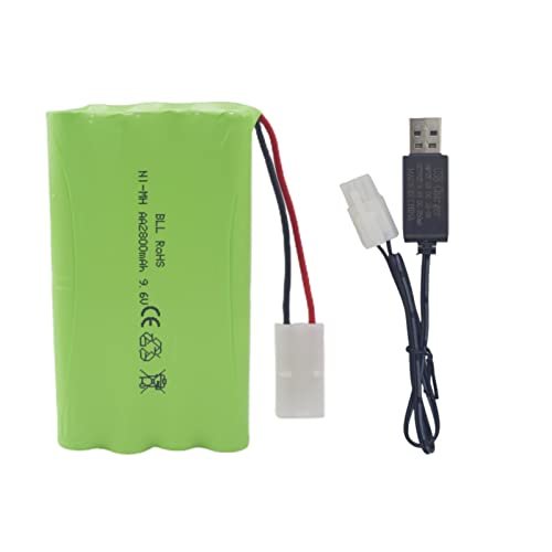 Fytoo 9.6V 2800mah AA Rechargeable Batteries with Tamiya Plug for RC Trucks Going Through Mud and Other RC Vehicles