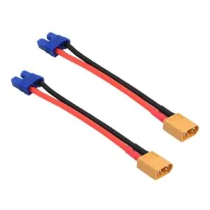Hengfuntong-Elec XT30 XT 30 XT-30 Plug Male Charging Cable Leads 14awg 10cm with EC3 Female EC3 EC 3 EC-3 for RC Battery Chargers 2pcs