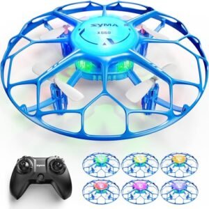 SYMA RC Airplane Rotary Engine Drone with 7 Color LED Lights Headless Mode and One Key Stunts for Kids and Adults