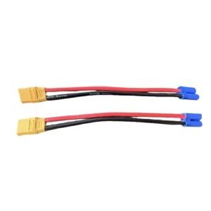 Hengfuntong Elec EC5 Plug Male Charging Cable Leads 10awg 20cm with XT90 Cap Female for RC Battery Chargers 2pcs Perfect for RC Willey Chromebook