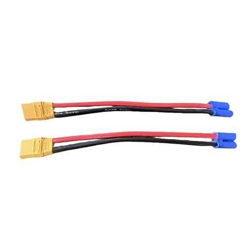 Hengfuntong Elec EC5 Plug Male Charging Cable Leads 10awg 20cm with XT90 Cap Female for RC Battery Chargers 2pcs Perfect for RC Willey Chromebook
