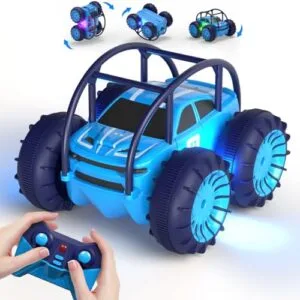 MaxTronic Amphibious Remote Control Car with Hydraulics for RC Cars Rechargeable 360 Flips Rotation Stunt Crawler 15KMH 4WD All Terrain Toy for Kids Boys Girls 3 12