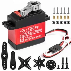 Miuzei 25KG High Torque RC Servo Motor Waterproof Full Metal Gear for 1/8 1/10 1/12 RC Cars
