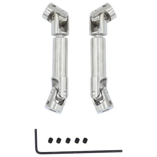 Dravtech Shocks RC 2PCS Metal Drive Shaft Front Rear Center Shaft Upgrade Parts for FMS FCX24 1 24 RC Crawler Car