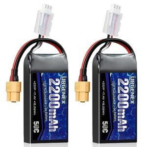 URGENEX 2S Lipo Battery 2200mAh 7.4V with XT60 Plug 50C High Discharge Rate for RC Helicopter Argos Car Truggy Airplane FPV Drone
