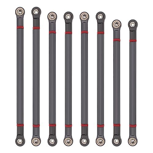 DiGiYes 8Pcs Aluminum Alloy Link Rod Set for 12.3 Wheelbase RC Bodies Axial SCX10 1/10 Scale Upgrade