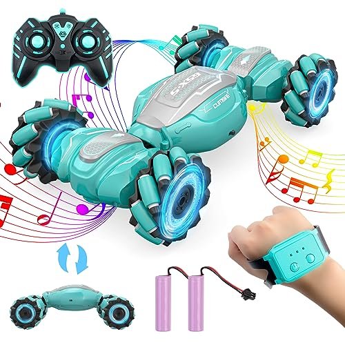 ACAMMZAR RC Willey PS4 Gesture Sensing Remote Control Stunt Car 2.4G 4WD Hand Control Double Sided 360 Rotating Off Road Twist Car for Kids