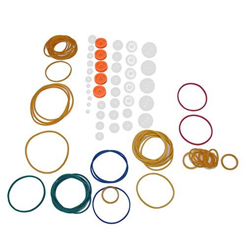 84PCS Belt Pulley Rubber Band Combination Set for Hobby Model RC Vehicles DIY Projects and Toy Fixing