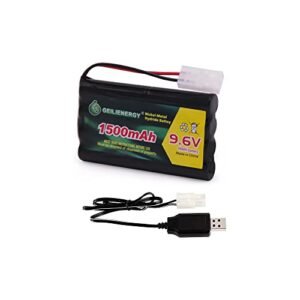 GEILIENERGY 9.6V NI MH Rechargeable Exceed RC 1800 Battery Pack with Tamiya Connector for RC Cars and Robots