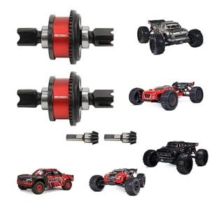 RCAWD RC Drift Body Parts Front and Rear Diff Combo Complete with Spur Gear 43T Input Gear 10T for Arrma 6S Kraton Outcast Talion Mojave EXB Upgrade