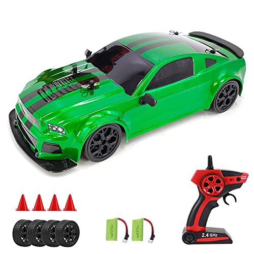 GoolRC RC Drift Car - 1:14 Scale 4WD High Speed RC Drifting Car for Adults with Cool Lights, 2 Batteries and Tires
