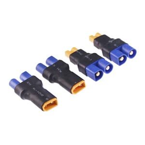 rflaueo 4pcs EC3 to XT30 Male Female RC Connector Adapter Perfect for RC Dually Body Upgrades