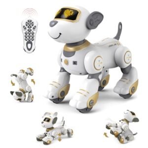 Intelligent Interactive Programmable Robot Dog Toy Remote Control Puppy with Singing Dancing Walking Functions Gold