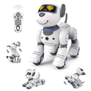 Smart Interactive Programmable Robot Dog Toy with Remote Control for Kids Blue