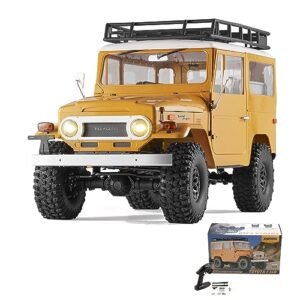 EAZYRC X FMS 1 10 1982 Toyota RC Truck Land Cruiser FJ40 RS Licensed Blue All Terrain Waterproof 4WD 35T 550 Motor Crawler with 2 4Ghz Remote Control RS Version Yellow