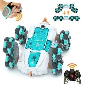 Coplus 8WD Gesture Sensing Stunt RC Cars with Best RC Drift Tires for Concrete 2.4Ghz Rechargeable Racing Drift Hand Remote Control Clamber Car Toy for Kids 8 9 10 11 12 Year Old Xmas Birthday Gifts Ideas for Boys and Girls White